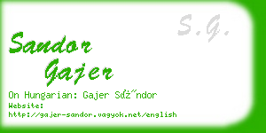 sandor gajer business card